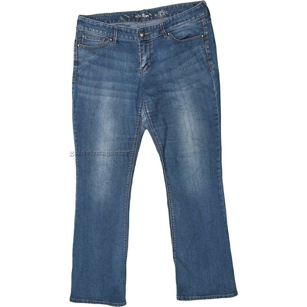 Vintage Y2K Express Low Rise Boho Festival Denim Jeans 34